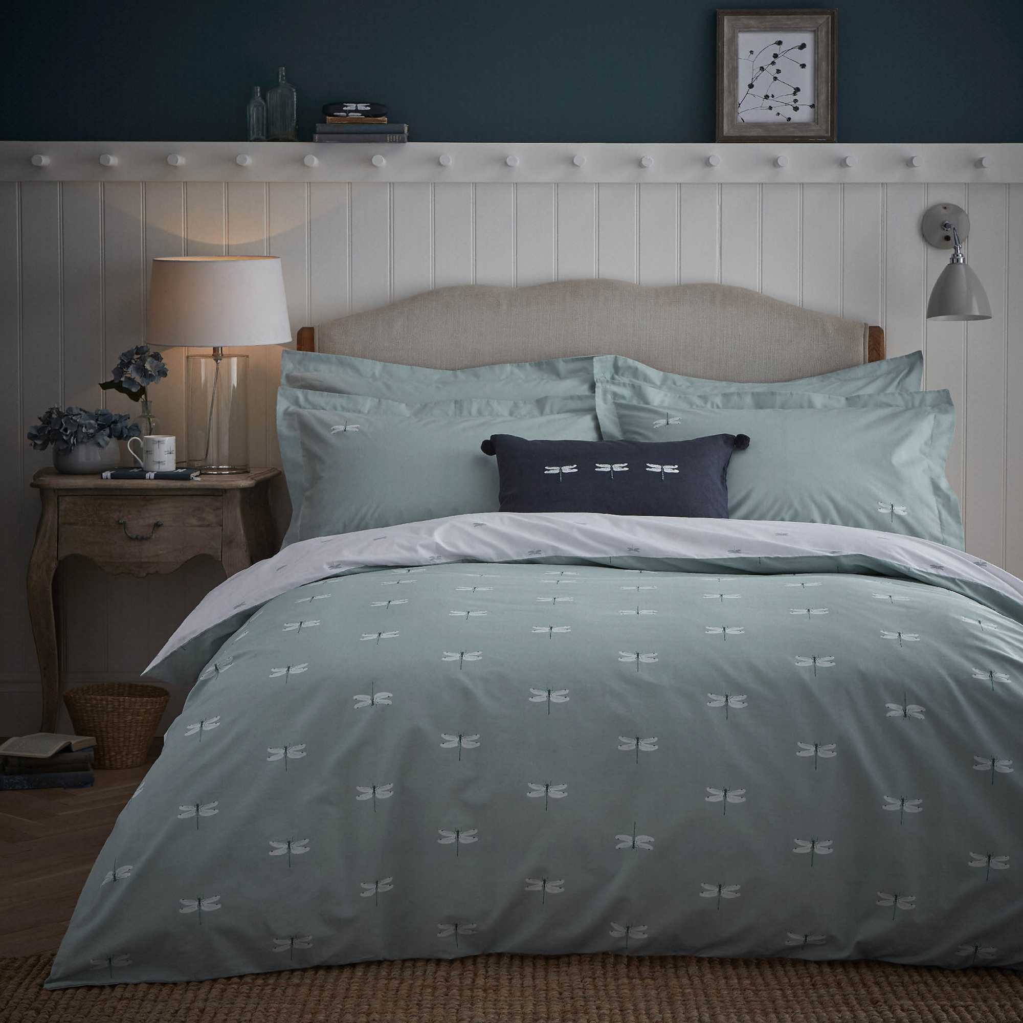 Dragonfly Bedding And Pillowcase By Sophie Allport In Duckegg Blue